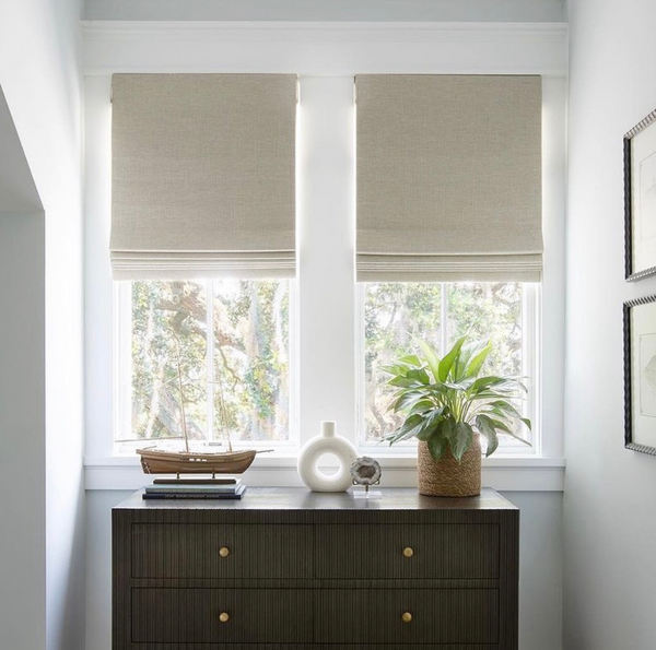 Roman Shades: Traditional, stylish fabric shades with smooth pull-cord operation (Corded)