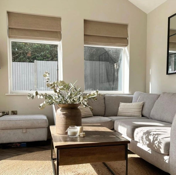 Cordless Roman Shades: A sleek, child-safe option for a soft, luxurious look