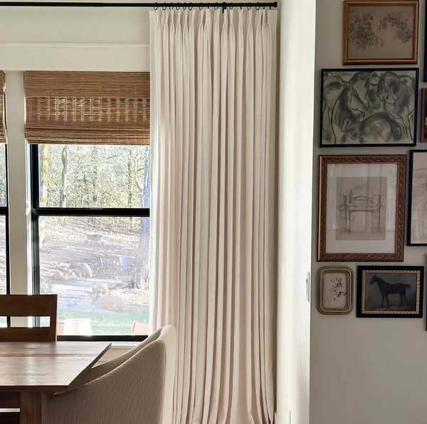 French Linen Blend Curtains – Classic Pleated Drapes in 14 Neutral Colors